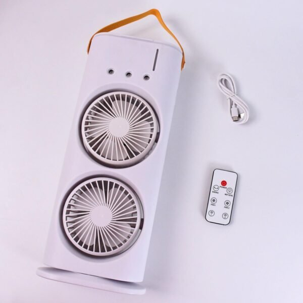 Electric Fan Desktop Double-Head Powerful Air Cooler (1 Pc/With Remote)