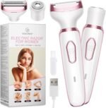 Electric Razor - Shaver - Trimmer for Women: 2 in 1 Painless Body Razors and Facial Hair Remover - Rechargeable Hair Removal Kit for Face Body Leg Bikini Underarm Arm