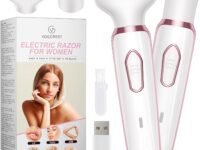 Electric Razor - Shaver - Trimmer for Women: 2 in 1 Painless Body Razors and Facial Hair Remover - Rechargeable Hair Removal Kit for Face Body Leg Bikini Underarm Arm