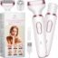 Electric Razor - Shaver - Trimmer for Women: 2 in 1 Painless Body Razors and Facial Hair Remover - Rechargeable Hair Removal Kit for Face Body Leg Bikini Underarm Arm