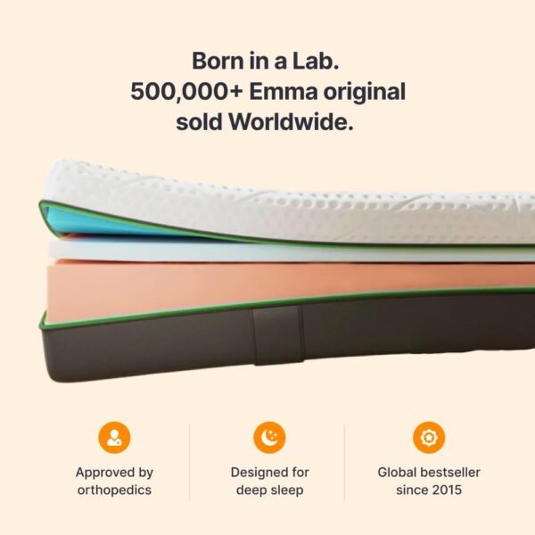 Emma Original| German Tech Orthopedic 8 inch | 15 Year Warranty| Europe's Most Awarded Mattress Tech| Halo Memory Foam(Queen, 78x60x8 Inches)