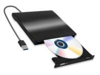 External CD/DVD Drive for Laptop, USB 3.0 Portable DVD CD+/-RW Drive Slim DVD/CD ROM Rewriter Burner Writer, High Speed Data Transfer Pro Desktop Windows/Vista/7/8/10, Mac OSX and Linux (Black 1)
