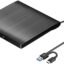 External DVD Drive Player, USB 3.0 USB-C Portable CD/DVD +/-RW Disk Burner, ROM Reader Writer for Laptop Desktop PC