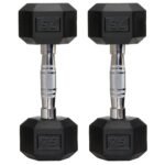 FITRXX Rubber Coated Hexa Dumbbell Set (7.5 kg Pair) | Professional Exercise Dumbbells for Men & Women | Home Gym Equipment for Full Body, Upper & Lower Body Strength Training | Anti-Slip Handle