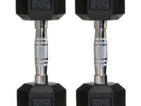 FITRXX Rubber Coated Hexa Dumbbell Set (7.5 kg Pair) | Professional Exercise Dumbbells for Men & Women | Home Gym Equipment for Full Body, Upper & Lower Body Strength Training | Anti-Slip Handle
