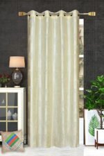 FRESH FROM LOOM Window Floral Blackout Curtains 5 Feet Long,High Tenacity Yarn Polyester Grommet Punch Premium Screens for Home Office,Prada for Living Room Bedroom,Dust Repellent(Cream,1pc Only)