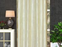 FRESH FROM LOOM Window Floral Blackout Curtains 5 Feet Long,High Tenacity Yarn Polyester Grommet Punch Premium Screens for Home Office,Prada for Living Room Bedroom,Dust Repellent(Cream,1pc Only)