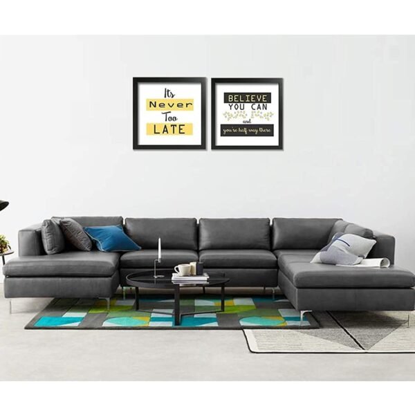 FURNY - Hamilton 7 Seater Leatherette U Shaped Corner Sofa Set (Dark Grey)