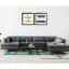 FURNY - Hamilton 7 Seater Leatherette U Shaped Corner Sofa Set (Dark Grey)