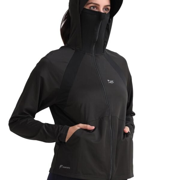 FabSeasons FabSports Women's UV Protection Sun Screen Jacket, Full Zip Sun Protection Clothing, Lightweight with UPF 50+ Protection for Outdoors, with Pockets, Sun Protective Clothing for Women