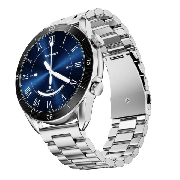 Fire-Boltt Legacy Luxury Round Smart Watch 1.43″ Super AMOLED,Bluetooth Calling,Wireless Charging,Voice Assistant,SpO₂ & Heart Rate Monitor,110+ Sports Modes,Metal Smart Watch for Men & Women - Silver