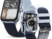 Fire-Boltt Ninja Phantom Smart Watch 1.83” Display, Transparent Clear Body Design, Bluetooth Calling, 120+ Sports Modes, Voice Assistant, AI Outfit Watch Face Smartwatch for Men & Women Stealth Navy