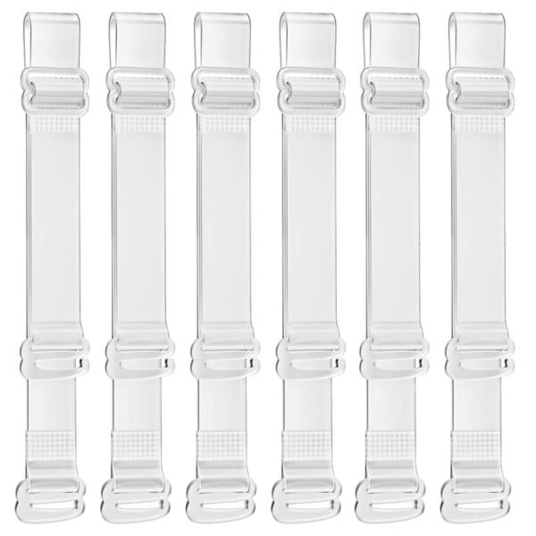 GLAMORAS Women PU Material Invisible Clear Bra Strap Non-Slip Adjustable Bra Strap Soft Transparent Shoulder Strap