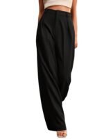 GRECIILOOKS Women High Rise High Waist Trousers Flared Korean Style Formal Pants|Elegant Workwear for Office, College & Events