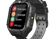 GameSir Q18 Kids Smart Watch 1.44" TFT Display 3G / 4G SIM Support, Learning & Gaming Apps, Gift Watch, Waterproof, LBS Tracking/GPS, 2 Way Calling Smart Watch for Boys & Girls (Black)