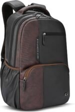 Gear Vintage Boxy Faux Leather Water Resistant Laptop Backpack, Black / Brown, L