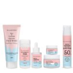 Glamveda Korean Rice & Ceramide 6 Step Skincare Kit for Women | Face Wash, Toner, Face Serum, Moisturiser, SPF 50 PA+++ Sunscreen & Under-Eye Cream | Hydrating, Barrier Repair & Glowing Skin Care Gift Set