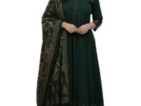 GoSriKi Women's Rayon Viscose Anarkali Printed Kurta Pant with Dupatta | Anarkali Kurta Set for Women | Flared Kurti Pant Set | Ethnic Printed Suit for Women