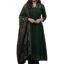 GoSriKi Women's Rayon Viscose Anarkali Printed Kurta Pant with Dupatta | Anarkali Kurta Set for Women | Flared Kurti Pant Set | Ethnic Printed Suit for Women