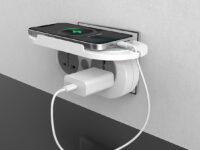 Goldmedal Wall-E-3 Pin Plug Travel Adaptor with Mobile Stand | Universal Sockets | Multiplug for Home & Office Appliances | Supports 2-Pin & 3-Pin Plugs -White