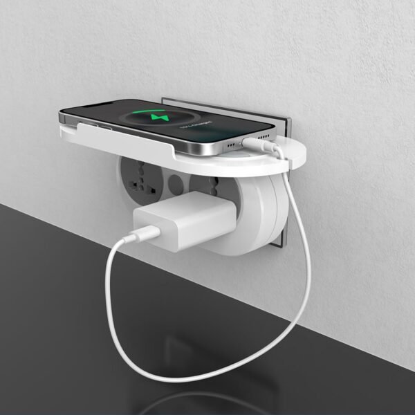 Goldmedal Wall-E-3 Pin Plug Travel Adaptor with Mobile Stand | Universal Sockets | Multiplug for Home & Office Appliances | Supports 2-Pin & 3-Pin Plugs -White