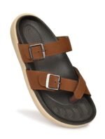 HEALTH FIT Extra Soft Premium Classic Cushion Sliders/with Adjustable Buckle Strap & Light Weight Anti-SkidWaterproof Luxurious Slippers for Men's HF119