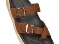 HEALTH FIT Extra Soft Premium Classic Cushion Sliders/with Adjustable Buckle Strap & Light Weight Anti-SkidWaterproof Luxurious Slippers for Men's HF119