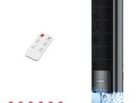 HIFRESH 107CM Tower Fans w/Cooling, Memory & Aroma Function, Remote & Touch Screen, 4 Modes & 3 Speeds,15H Timer, 4.2L Dual Tanks, 6 Ice Pack, 22Ft Air Throw, Low Power Consumption Tower Fan for Room