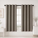 HOMEMONDE Premium Blackout Curtains Window 6 Feet - True Room Darkening Heavy Curtain Set of 2, Thermal Insulation & Noise Reduced Drapes 84 Inches Long - (Urban Ash, 182 x 118 CM)