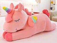 HUG 'n' FEEL SOFT TOYS Flying Unicorn Plush Soft Toy | Magical Pink Stuffed Animal Flying Horse for Kids, Girls, Brother & Sister | Cute Cuddle Buddy & Birthday Gift (40 cm, Pink)