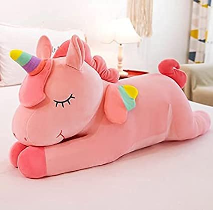 HUG 'n' FEEL SOFT TOYS Flying Unicorn Plush Soft Toy | Magical Pink Stuffed Animal Flying Horse for Kids, Girls, Brother & Sister | Cute Cuddle Buddy & Birthday Gift (40 cm, Pink)