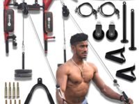 Hashtag FItness gym pulley systems 7in1 wall mount pull up bar for home tricep rope with 360 degree gym pulley Upgraded LAT Pull Down Cable Machine Attachment