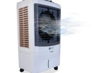 Havai 4 Way Personal Plus Cooler | 17-Inch Fan Blade | High Thrust Energy | 500 Sq. Ft Area Coverage | 25-Foot Air Throw | 80 Litre Tank | Three-Side Honeycomb Pads | 1-Year Warranty | Sleek Design