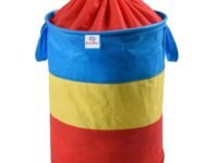 Heart Home Round Laundry Basket | Non-Woven Laundry with Dori | Clothes Hamper | Foldable Laundry Bag with Handle | Laundry Basket 45 Liter | Multicolor