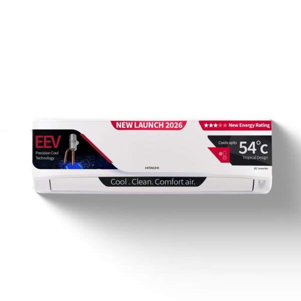 Hitachi 2 Ton 3 Star, New Star rated, Inverter Split AC (Copper, 4 Way Swing, Ice Clean, EEV Precision- Higher Performance Cooling, Anti Bacterial Filter, RAS.G322PCDIBS, White)