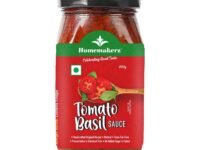 Homemakerz Tomato Basil Sauce - Italian Pizza Pasta Sauce - 400 gm - Preservative Free, Chemical Free & Trans Fat-Free