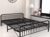 Honey Touch Nova Folding King Size Bed Without Mattress | No Assembly Required | Foldable Bed for Sleeping/Guests/Rented Apartments/Bedroom(6x6.25ft, Black)
