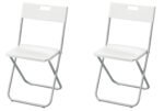 Ikea Polypropylene Gunde Folding Chair, Set Of 2, White