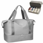 JD FRESH 1 Layer Nylon Duffle Bags/Convertible Travel Luggage/Waterproof Traveling Bag for Clothes/Foldable - Extendable Duffle Luggages for Men and Women(Grey)