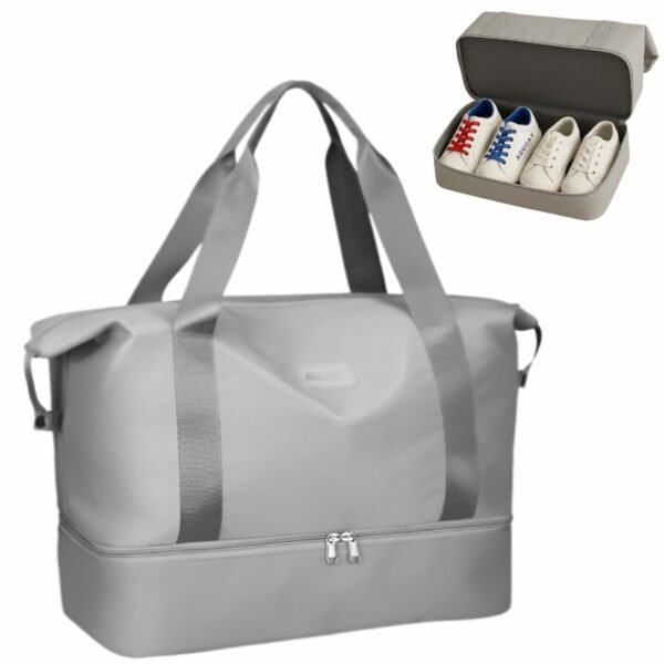 JD FRESH 1 Layer Nylon Duffle Bags/Convertible Travel Luggage/Waterproof Traveling Bag for Clothes/Foldable - Extendable Duffle Luggages for Men and Women(Grey)