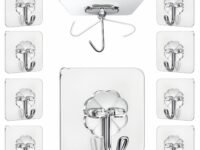 JIALTO Adhesive Hooks 10 Pcs Transparent Adhesive Wall Hangings for Home Decoration | 5kg Weight Capacity | Wall Decor Hanging Products Kitchen Towel