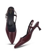JM LOOKS Elegant Pointed Toe Slingback Kitten Heels Fashionable Sandals for Modern Women