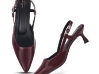 JM LOOKS Elegant Pointed Toe Slingback Kitten Heels Fashionable Sandals for Modern Women