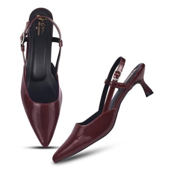 JM LOOKS Elegant Pointed Toe Slingback Kitten Heels Fashionable Sandals for Modern Women