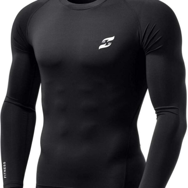 JUST CARE Polyester Unisex Compression Top Full Sleeve Slim Fit Tights Plain for Gym, Running, Cycling, Swimming, Cricket, Basketball, Yoga, Football, Tennis, Badminton