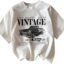 Jawdrobe Cotton Blend Oversized Fit Half Sleeve Printed Round Neck T-Shirt for Women | Aesthetic Summer Wear