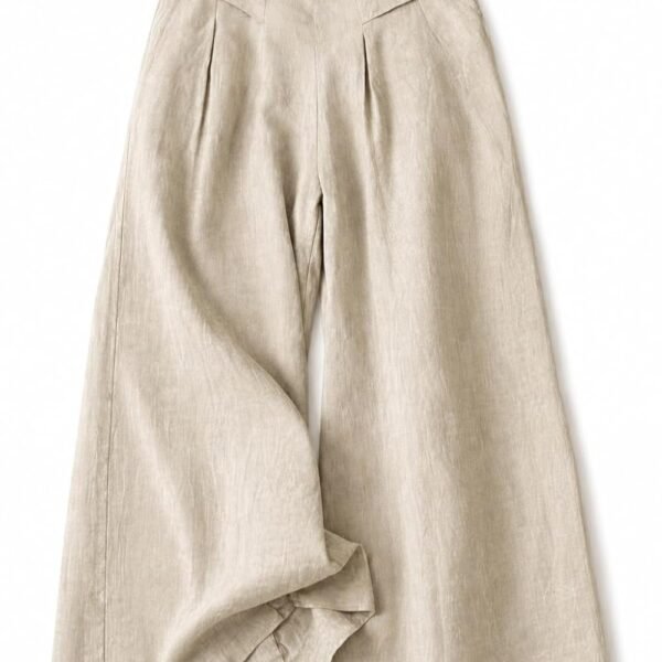 Jawdrobe Women’s Pure Cotton Flare Palazzo Pant | Wide Leg Trouser | Casual Office Wear | Relaxed Fit- Semi-Elastic High Waist
