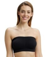 Jockey 1545 Women's Wirefree Padded Micro Touch Nylon Elastane Stretch Full Coverage Bandeau Bra with Removeable Pads and Detachable Transparent Straps