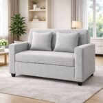 KENDALWOOD Furniture 2 Seater Fabric Sofa for Living Room & Home | Furniture for Office & Hotels | Fabric Color - Light Grey