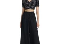 KOTTY Women's Wide-Leg Trouser|Palazzo Pants|High Waist Flowy Trousers with Drawstring|Lightweight Casual & Travel Wear|Women Trousers Pants